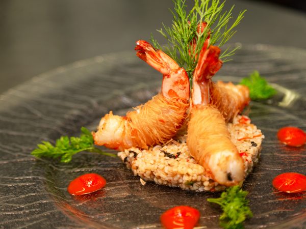 Restaurant l'Ecrin des saveurs en cuisine gambas